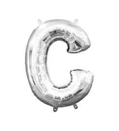 Amscan Strieborný fóliový balónik v tvare písmena C