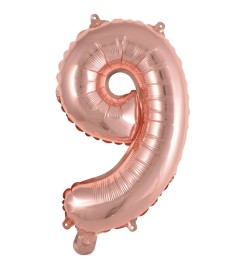 Amscan Mini fóliový balónik číslo 9 ružové zlato