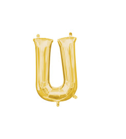 Amscan Fóliový balón zlatej farby v tvare písmena U