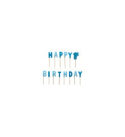 Amscan Modré sviečky - Happy birthday