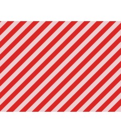 Party Deco Pruhovaný baliaci papier - červenoružový