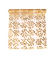 Party Deco Dekoratívna organza so vzorom VI - zlatá - cena, porovnanie