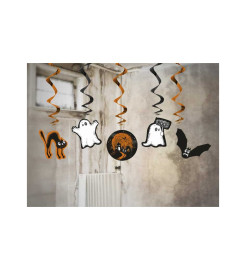 Party Deco Dekorácia - špirály so strašidlami
