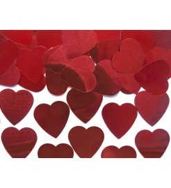 Party Deco Dekorácia - Konfety veľké červené srdcia