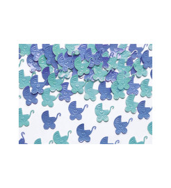 Party Deco Konfety - modré kočíky