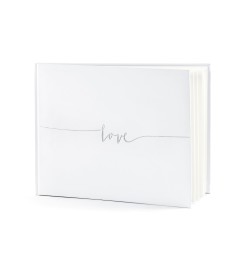 Party Deco Kniha návštev Love - biela