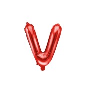Party Deco Fóliový balón V - červený - cena, porovnanie