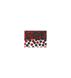 Party Deco Konfety - červené a čierne bodky
