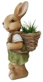MagicHome Záhradná dekorácia  Gecco, Zajačik s košíkom