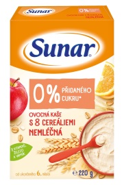 Hero Sunar Nemliečna ovocná kaša s 8 obilninami 220g