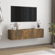 vidaXL Nástenná TV skrinka údený dub 120x30x30 cm spracované drevo - cena, porovnanie