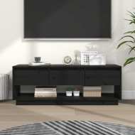 vidaXL TV skrinka čierna 110,5x34x40 cm masívna borovica - cena, porovnanie