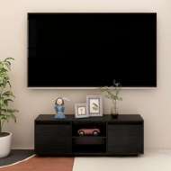vidaXL TV skrinka čierna 110x30x40 cm borovicový masív - cena, porovnanie