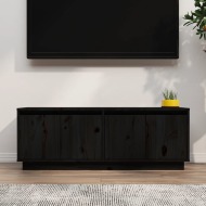 vidaXL TV skrinka čierna 110x34x40 cm masívna borovica - cena, porovnanie