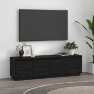 vidaXL TV skrinka čierna 156x37x45 cm masívna borovica - cena, porovnanie
