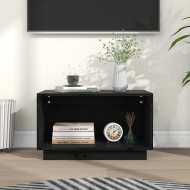 vidaXL TV skrinka čierna 60x35x35 cm masívna borovica - cena, porovnanie
