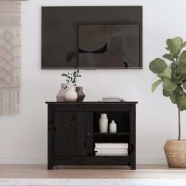 vidaXL TV skrinka čierna 70x36,5x52 cm masívna borovica
