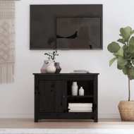 vidaXL TV skrinka čierna 70x36,5x52 cm masívna borovica - cena, porovnanie