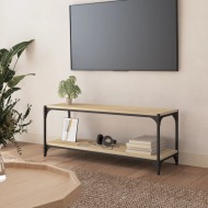 vidaXL TV skrinka dub sonoma 100x33x41 cm spracované drevo a oceľ - cena, porovnanie