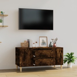 vidaXL TV skrinka dymový dub 102x44,5x50 cm spracované drevo