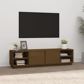 vidaXL TV skrinka medovo-hnedá 156x40x40 cm masívna borovica