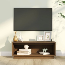 vidaXL TV skrinka medovo-hnedá 90x35x35 cm masívna borovica