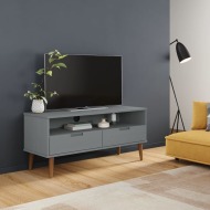 vidaXL TV skrinka MOLDE, sivá 106x40x49 cm, borovicový masív - cena, porovnanie