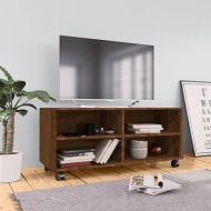 vidaXL TV skrinka s kolieskami hnedý dub 90x35x35 cm spracované drevo - cena, porovnanie