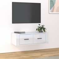 vidaXL Závesná TV skrinka lesklá biela 80x36x25 cm spracované drevo - cena, porovnanie