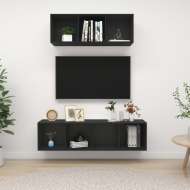 vidaXL 2-dielna súprava TV skriniek čierna drevotrieska - cena, porovnanie