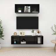 vidaXL 2-dielna súprava TV skriniek vysokolesklá čierna drevotrieska - cena, porovnanie