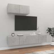 vidaXL 3-dielna súprava TV skriniek betónová sivá spracované drevo - cena, porovnanie