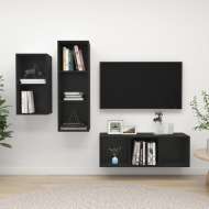 vidaXL 3-dielna súprava TV skriniek čierna drevotrieska - cena, porovnanie