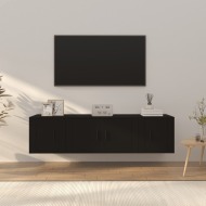 vidaXL 3-dielna súprava TV skriniek čierna spracované drevo - cena, porovnanie