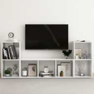 vidaXL 3-dielna súprava TV skriniek lesklá biela drevotrieska - cena, porovnanie