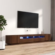 vidaXL 3-dielna súprava TV skriniek s LED hnedý dub spracované drevo - cena, porovnanie