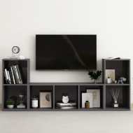 vidaXL 3-dielna súprava TV skriniek vysokolesklá sivá drevotrieska - cena, porovnanie