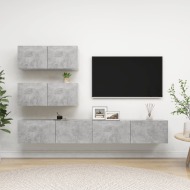 vidaXL 4-dielna súprava TV skriniek betónová sivá drevotrieska - cena, porovnanie
