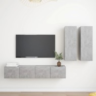 vidaXL 4-dielna súprava TV skriniek betónovo-sivá drevotrieska - cena, porovnanie