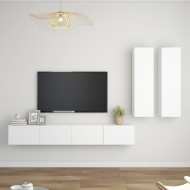 vidaXL 4-dielna súprava TV skriniek biela drevotrieska - cena, porovnanie