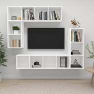 vidaXL 4-dielna súprava TV skriniek biela spracované drevo - cena, porovnanie