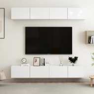 vidaXL 4-dielna súprava TV skriniek lesklá biela 100x30x30 cm drevotrieska - cena, porovnanie