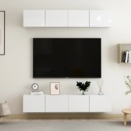 vidaXL 4-dielna súprava TV skriniek lesklá biela 80x30x30 cm drevotrieska - cena, porovnanie