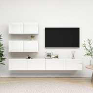 vidaXL 4-dielna súprava TV skriniek lesklá biela drevotrieska - cena, porovnanie