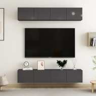 vidaXL 4-dielna súprava TV skriniek lesklá sivá 80x30x30 cm drevotrieska - cena, porovnanie