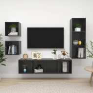 vidaXL 4-dielna súprava TV skriniek lesklá sivá drevotrieska - cena, porovnanie