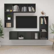vidaXL 4-dielna súprava TV skriniek sivá drevotrieska - cena, porovnanie