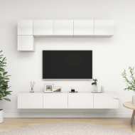 vidaXL 5-dielna súprava TV skriniek lesklá biela drevotrieska - cena, porovnanie