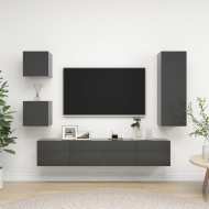 vidaXL 5-dielna súprava TV skriniek lesklá sivá drevotrieska - cena, porovnanie