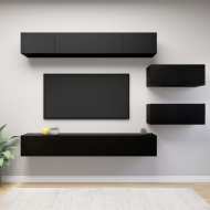 vidaXL 6-dielna súprava TV skriniek čierna drevotrieska - cena, porovnanie